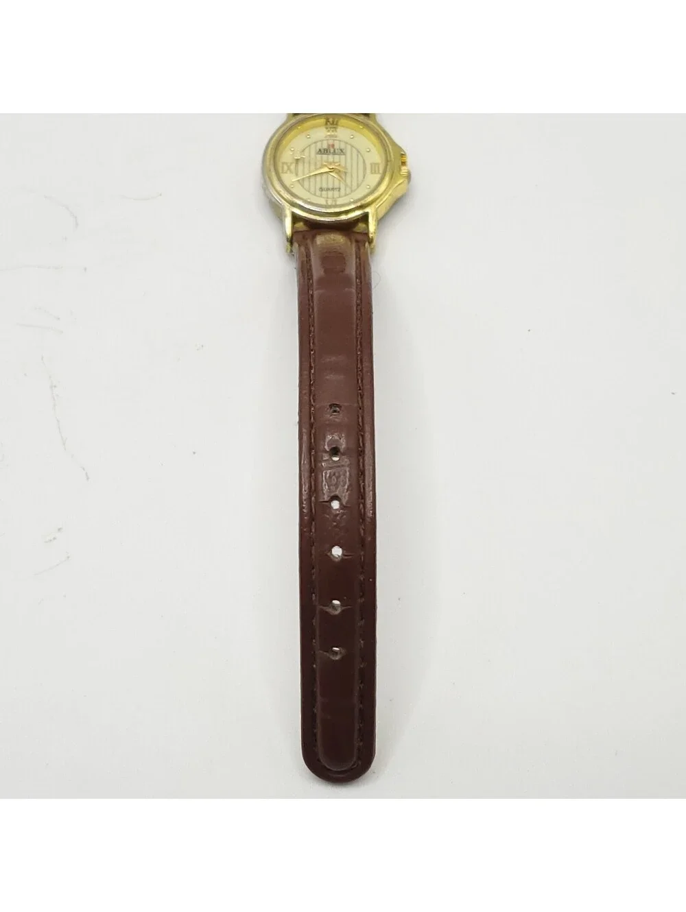 Ablux Quartz Brown Leather Band 22mm Womens Watch New Battery